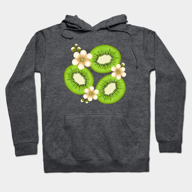 Kiwi Slices Floral Hoodie by Kraina